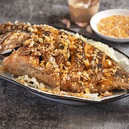 ปลานิลทอดกระเทียม Deep Fried Fish with Crispy Garlic