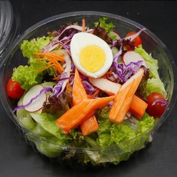 สลัดปูอัด + ไข่ต้ม