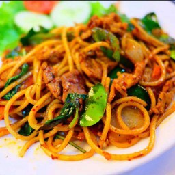 สปาเก็ตตี้พริกเผาหมู