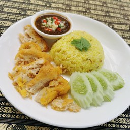 ข้าวมันไก่ทอด (มังสวิรัติ)