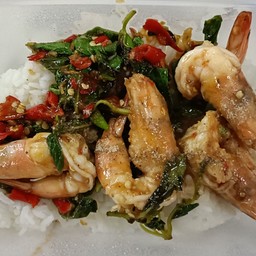 ข้าวกระเพรากุ้ง