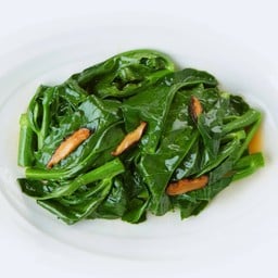 คะน้าฮ่องกงผัดเห็ดหอม (มังสวิรัติ)