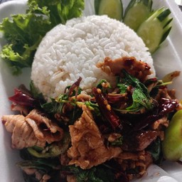 กระเพราหมูชิ้น