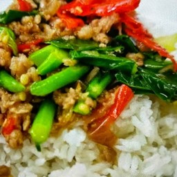 ข้าวคะน้าไก่สับ