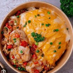 ข้าวกุ้งขั่วพริกเกลือไข่ข้น