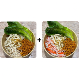 Set 2 หมี่ไก่ฉีกน้ำพริกกากหมู + หมี่ไก่ฉีกปูอัดน้ำพริกกากหมู