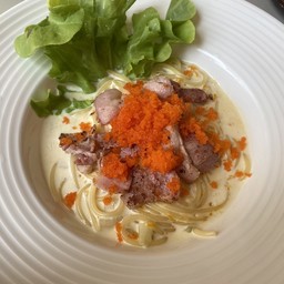 สปาเก็ตตี้คาโบนาร่า+ไข่กุ้ง