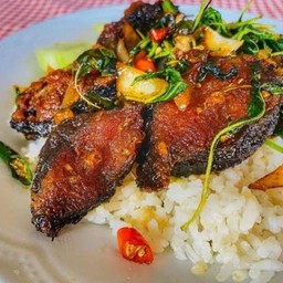 ข้าวราดกระเพราปลาดุก