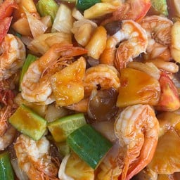 ผัดเปรี้ยวหวานกุ้ง