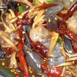 ส้มตำกุ้งสด ปลาร้า