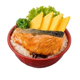 ข้าวหน้าแซลมอนย่างซอสเทอริยากิ