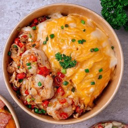 ข้าวกุ้งคั่วพริกเกลือไข่ข้น