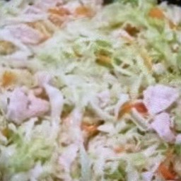 ข้าว ผัดกระหล่ำปลีไก่