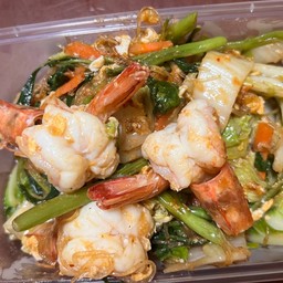 สุกี้แห้งกุ้ง