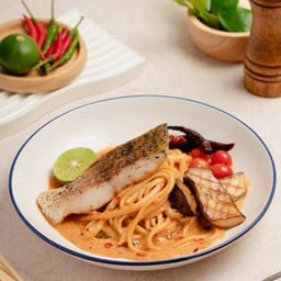 ลิงกวิเนต้มยำปลากระพง Tom Yum Seabass Linguine