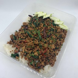 ข้าวกะเพราหมูสับโบราณXL ( แถมไข่ดาว2ฟอง)