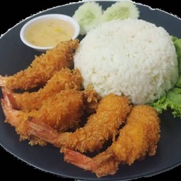 ข้าวมันกุ้งทอด