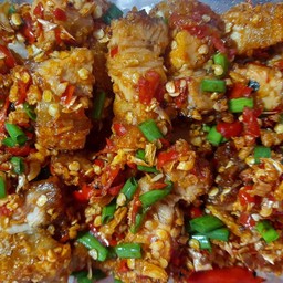 Crispy Pork Belly With Chili And Salt With Rice