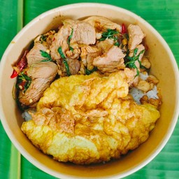 กะเพรา &ไก่ย่าง&กุ้งสด ซีฟู๊ดมะนาวสด_เทิดราชัน45