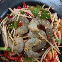 ตำกุ้งสด สด