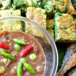 ชุดชะอมทอด(ไข่เบอร์1)หรือ มะเขือยาวทอด &  น้ำพริกตามชอบ&ปลาทู