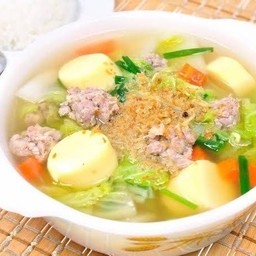 ต้มจืดวุ้นเส้นเต้าหู้หมูสับ