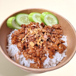 ข้าวทอดกระเทียม (ราดข้าว)