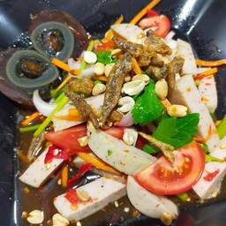 ยำหมูยอ+ไข่เยี่ยวม้า