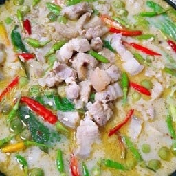 แกงเขียวหวานหมูสามชั้น+ข้าวเปล่า
