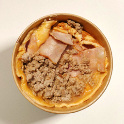 ข้าวไข่ข้น เบคอน+หมูสับ