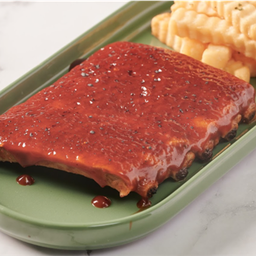 ซี่โครงหมูอบซอสบาบีคิวเสริฟคู่กับมันฝรั่ง 250-270