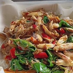 กระเพราปู (เนื้อปู)