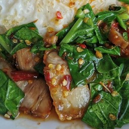 คะน้าหมูกรอบ