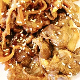 เนื้อริบอายผัดซอสเกาหลี เป็นกับ***