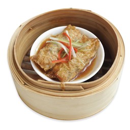 ฟองเต้าหู้นึ่งไส้กุ้งและหมู