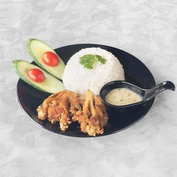 ข้าวปีกไก่ทอด