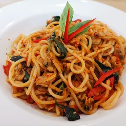 สปาเกตตี้ผัดหอยลาย(พริกเผาสูตร1)