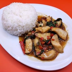 กะเพราเห็ดออเรนจิ