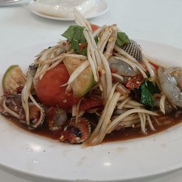 ตำหอยแครง+กุ้งสด