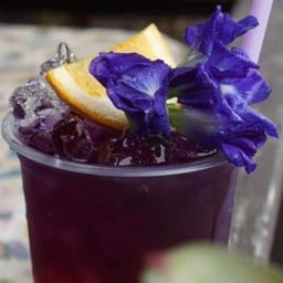 น้ำอัญชันเลม่อนน้ำผึ้ง+น้ำแข็ง