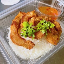 ข้าวคอหมูทอด