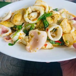 หอยเป่าฮื้อ10ตัวใส่เนื้อปู+หมึก