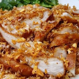 ข้าวคอหมูย่างกระเทียม