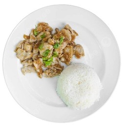 ข้าวไก่กระเทียมพริกไทย