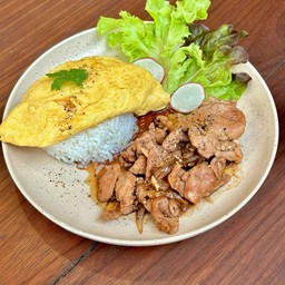 ข้าวหน้าหมูหวาน ออมเลต
