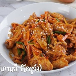 ข้าวเนื้อผัดซอสเกาหลี