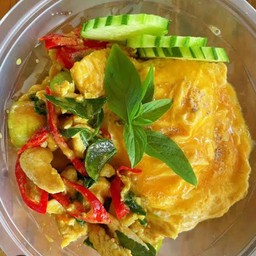 ข้าวไข่ข้นลูกชิ้นปลากราย