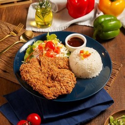 ข้าวหมูทอดพริกไทยดำ