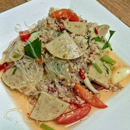 ยำวุ้นเส้นหมูสับหมูยอ