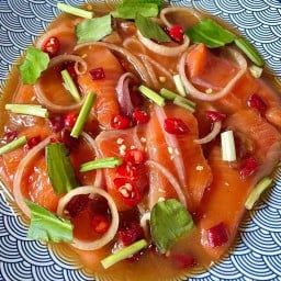 ยำ ยำแซ่บ ยำมะขาม ส้มตำ ยำปูม้า กุ้งดอง แซลมอนดอง ข้าวหน้าแซลมอน อาหารญี่ปุ่น อาหารเกาหลี อาหารอีสาน บางใหญ่